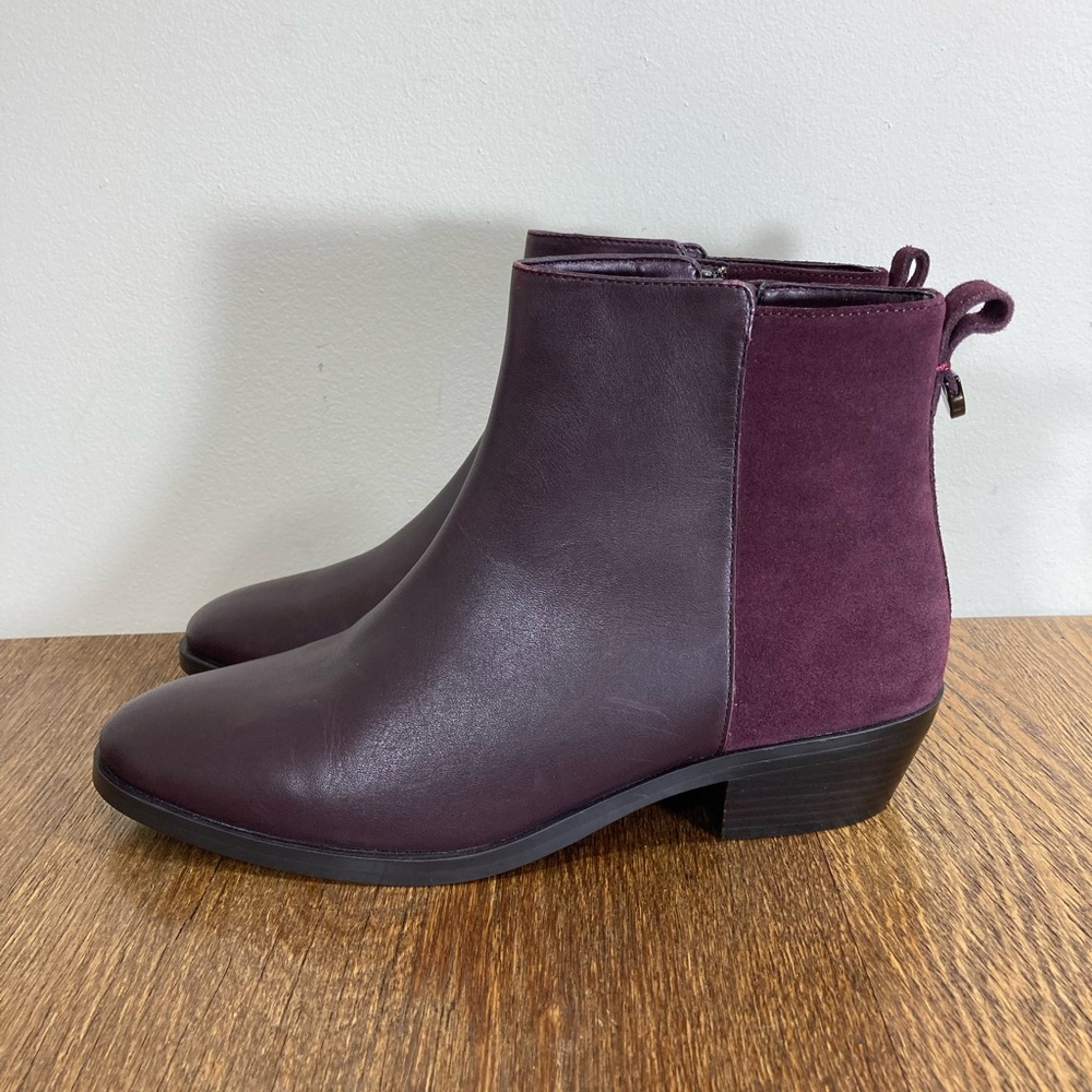 Coach Carmen Ankle Boot Warm Oxblood Suede/Leather Women’s Size 9B - Picture 2 of 11